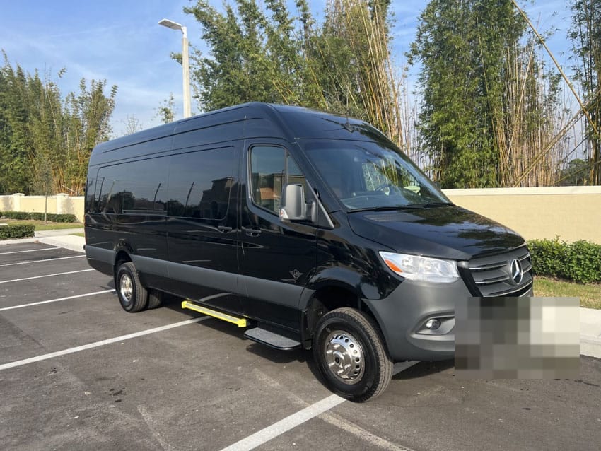 Black Mercedes Sprinter executive passenger van
