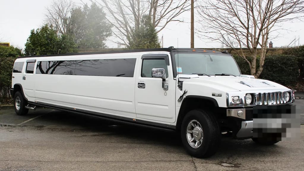 White Hummer H2 stretch limousine