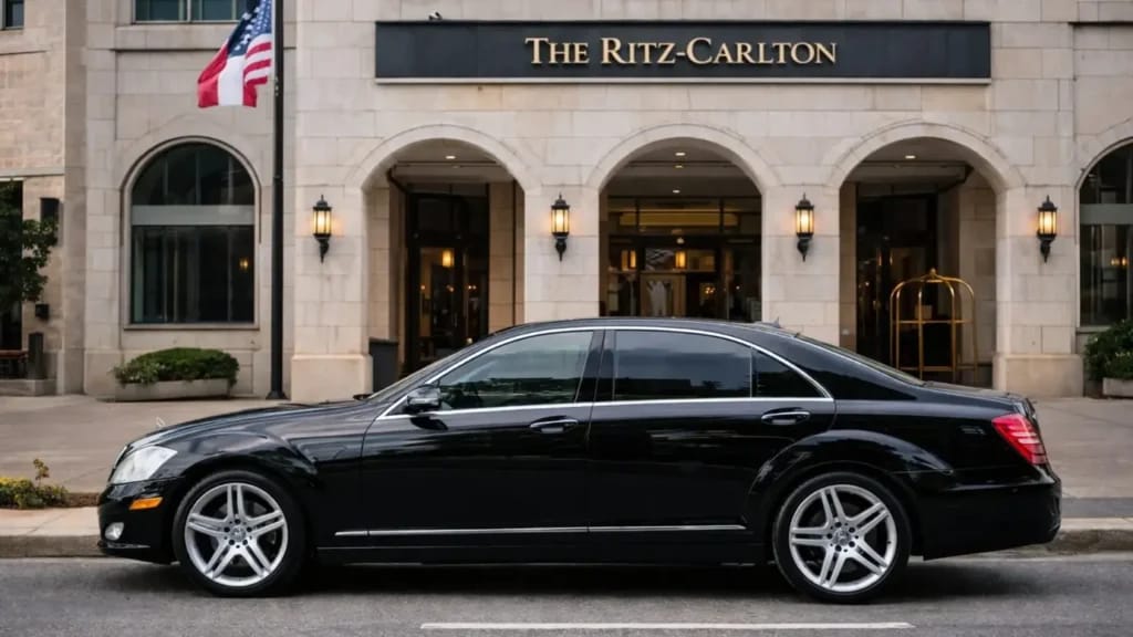 Black Mercedes-Benz S550 luxury sedan