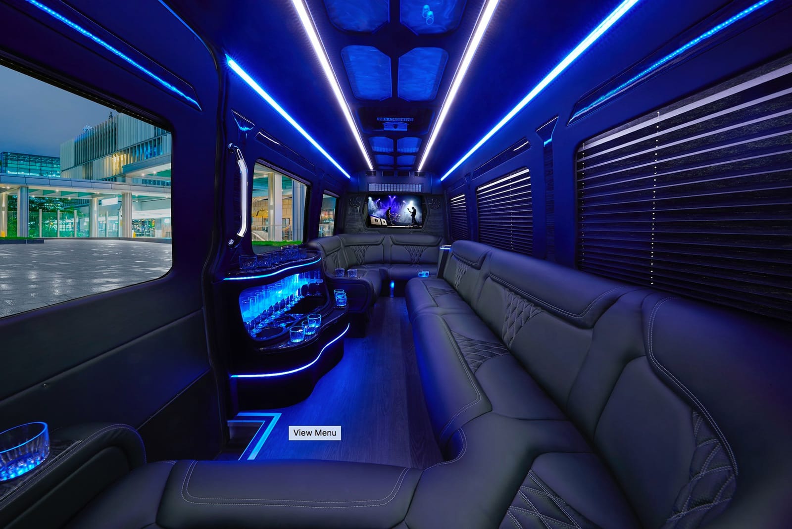 Black 14-passenger Mercedes Sprinter limo